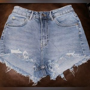 ZARA ripped denim shorts